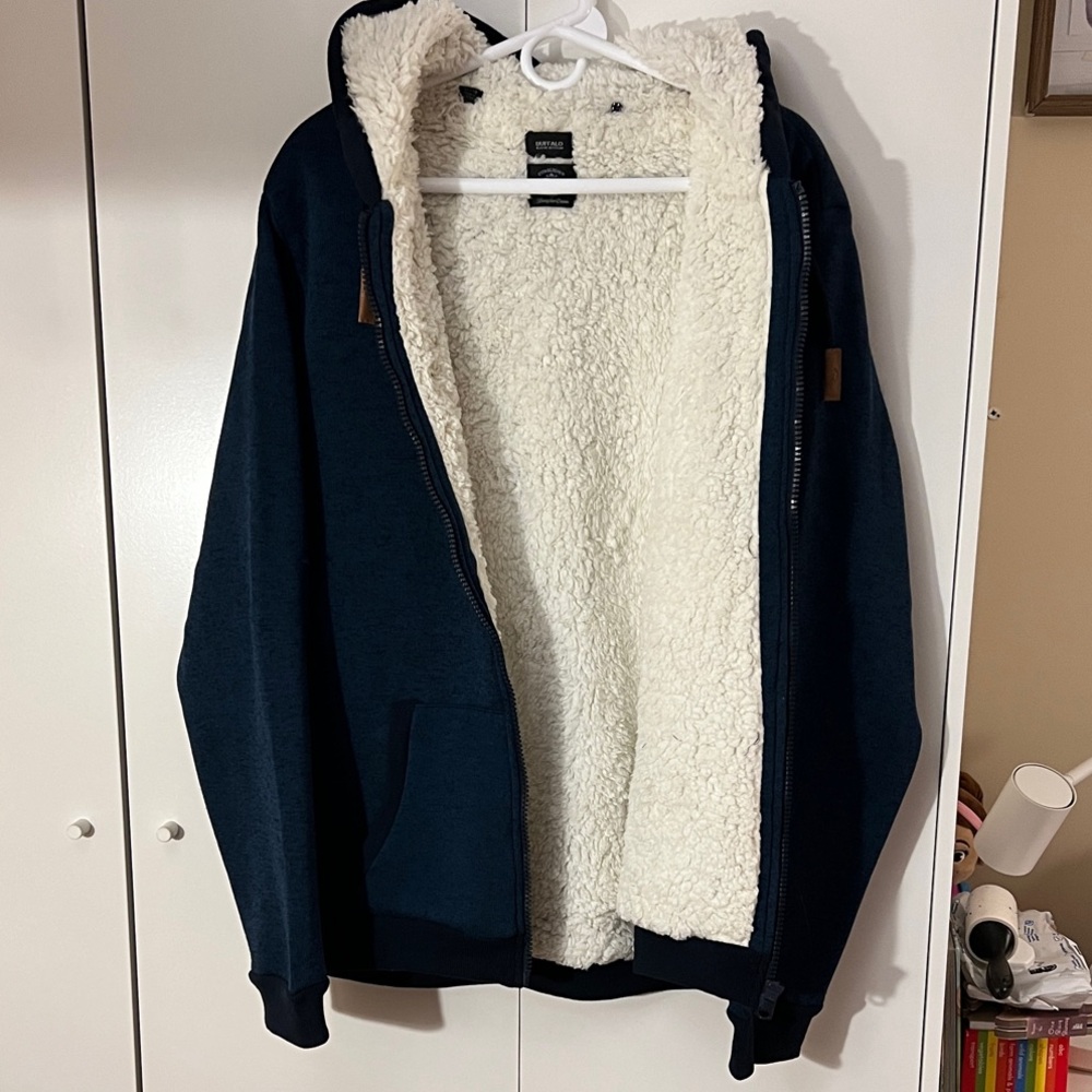 Buffalo David Bitton Navy Blue Hoodie Jacket - Picture 2 of 5